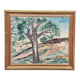 Original Swedish Oil On Canvas – “Tree” By Stig Allan – Vintage & Framed – 74 × 62 Cm