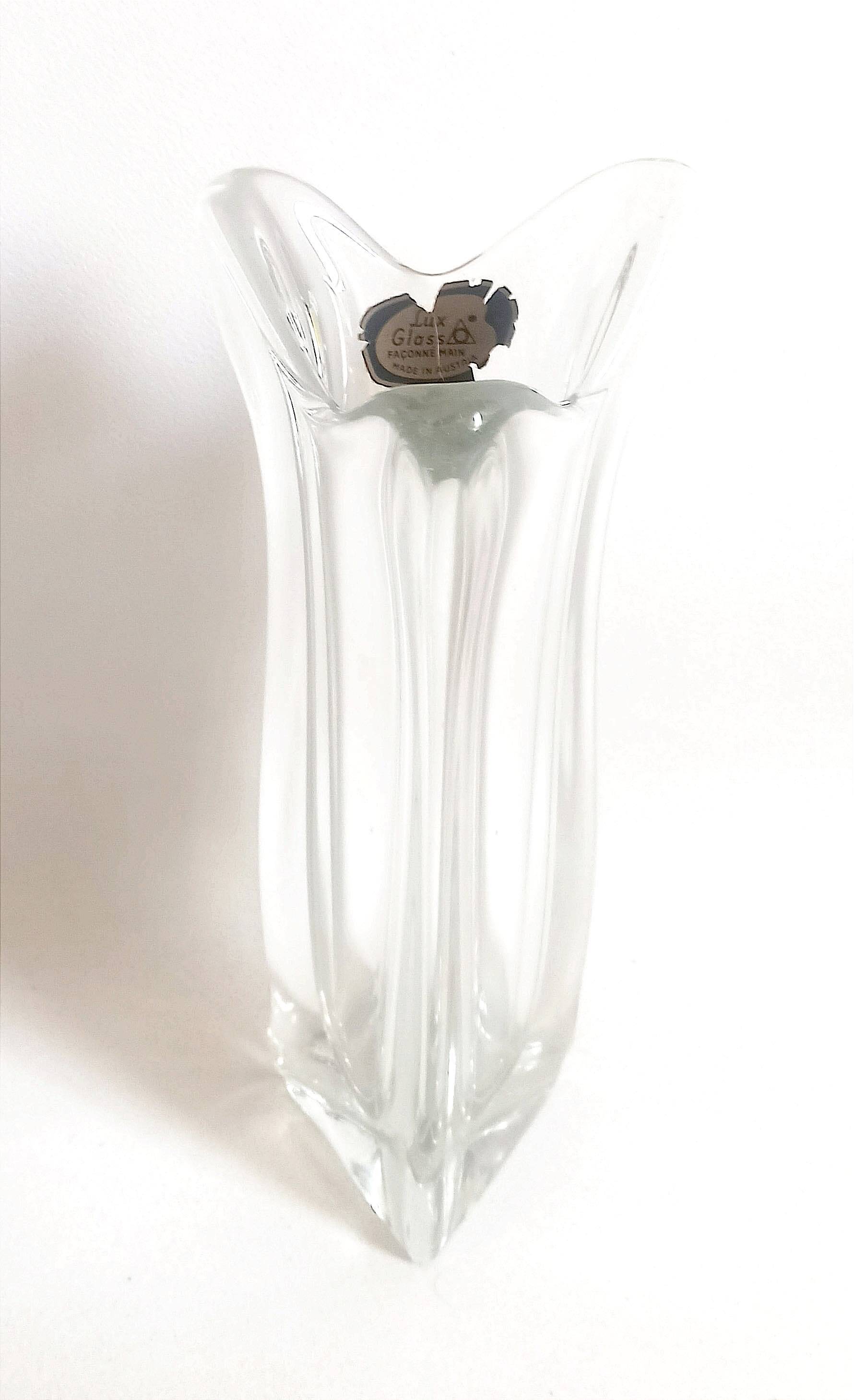 Lux Glass Crystal Vase 50s Height 27.5 cm