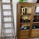 Antique oak library showcase