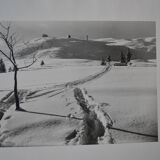 Old silver photo circa 1950 by L. Thomas in Morzine set of 3