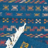 Handmade Berber-patterned blue carpet  137x72cm