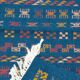 Handmade Berber-patterned blue carpet  137x72cm