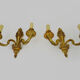 Paire d'appliques murales en bronze à 2 bougies année 60 70