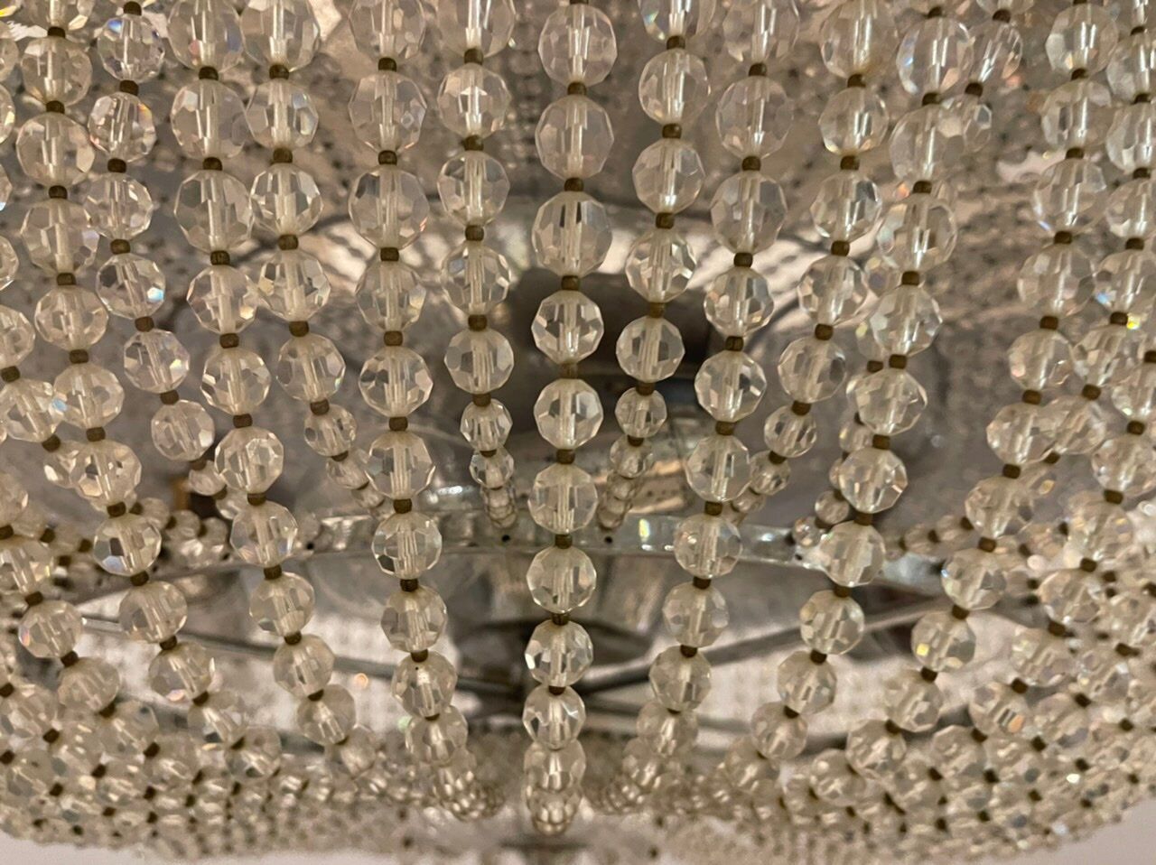 Italian Crystal Beaded Chandelier, 1960s