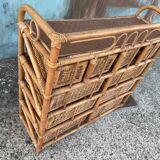 Rattan storage cabinet