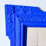 Mirror with blue molding