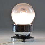 Vintage ball chrome table lamp with red light switch, 1960-1970
