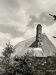 Photograph black and white silver print cira 1970 thatched cottage campaign
