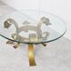 Gilt metal brutalist coffee table, 1960s
