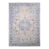 Vintage Blue & Sand Beige Large Persian Rug, 246x344Cm