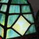 Ancienne Lampe Arts & Crafts cf. Tiffany Fer forgé et vitrail