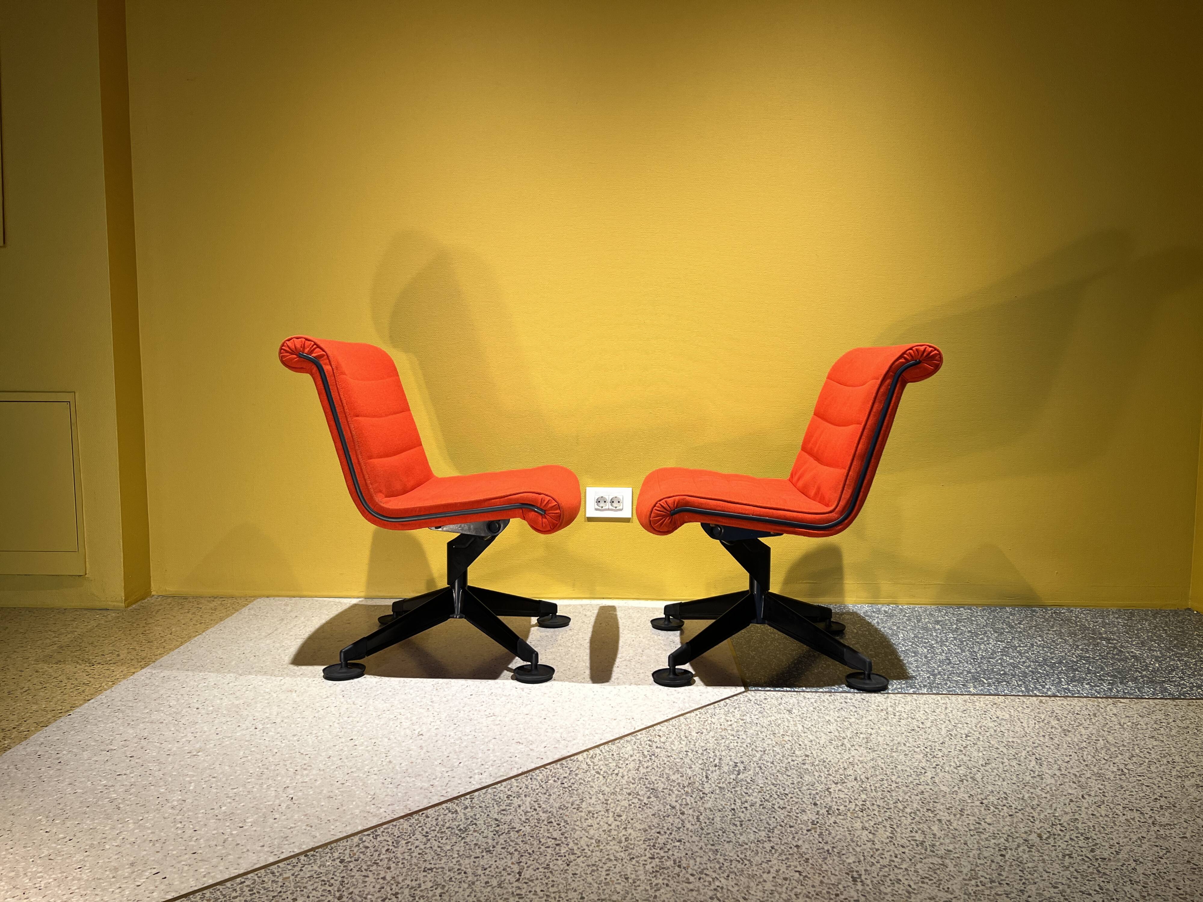 Orange Lounge Chair By Kiga Spa For Knoll, Germany, 1960's