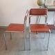 Paire de chaises chrome et skaï seventies