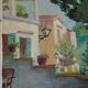 Painting view of Paguera Balearic Islands oil on canvas signed 1961