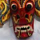 Old oriental mask - carved wood - sri lanka - hand painted