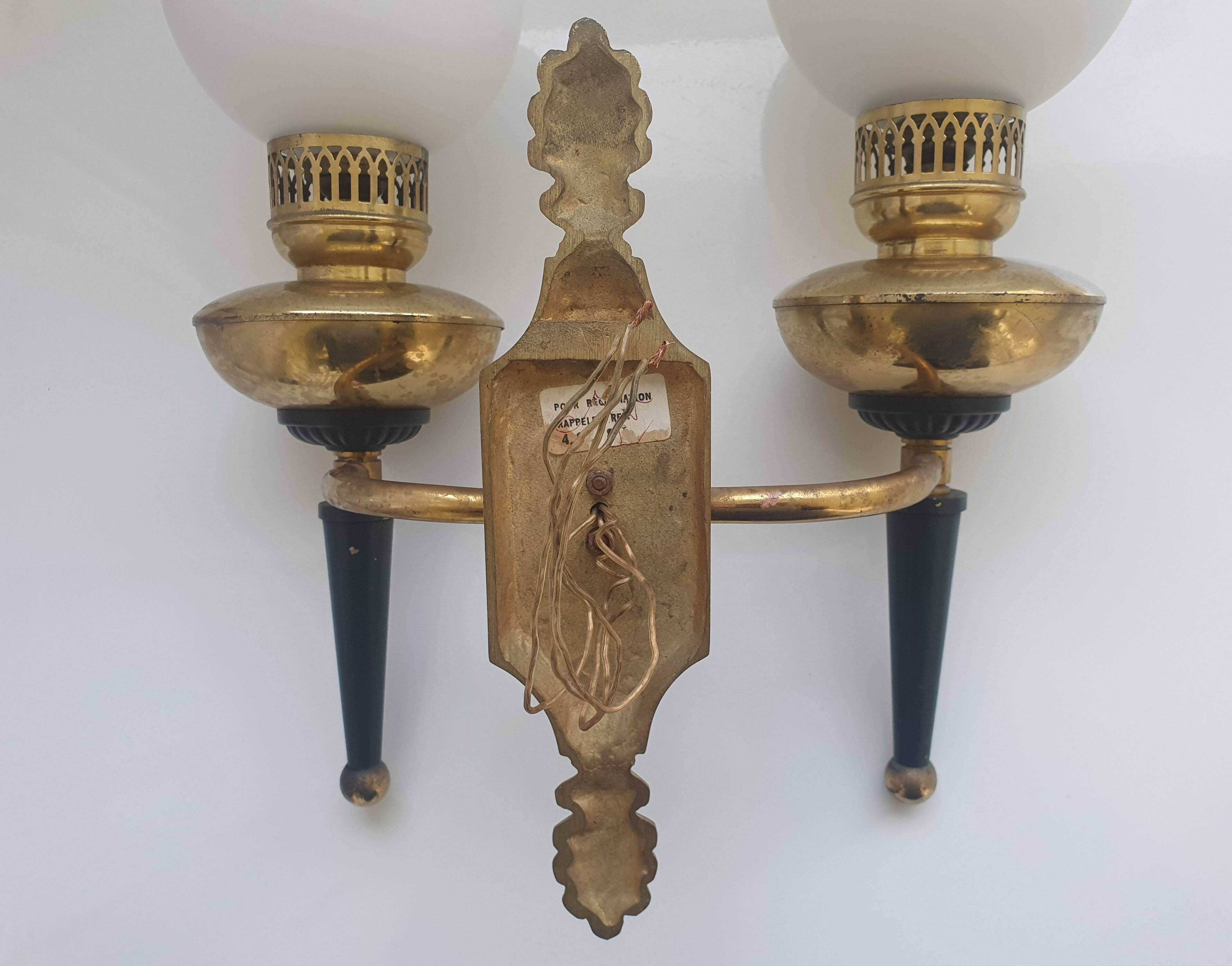 Large empire style double light wall light