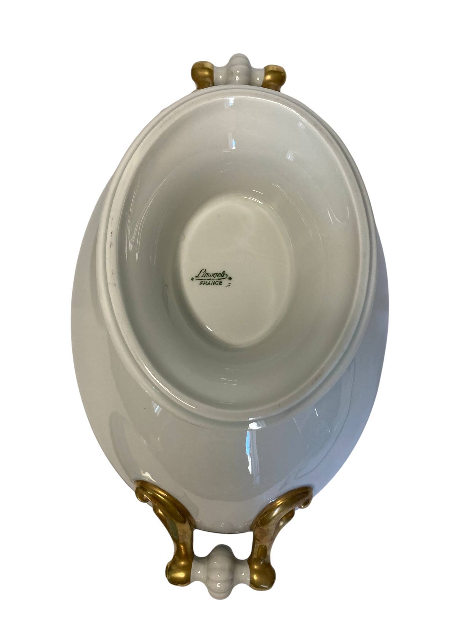 Limoges, soup tureen on stand, porcelain, early 20th century.