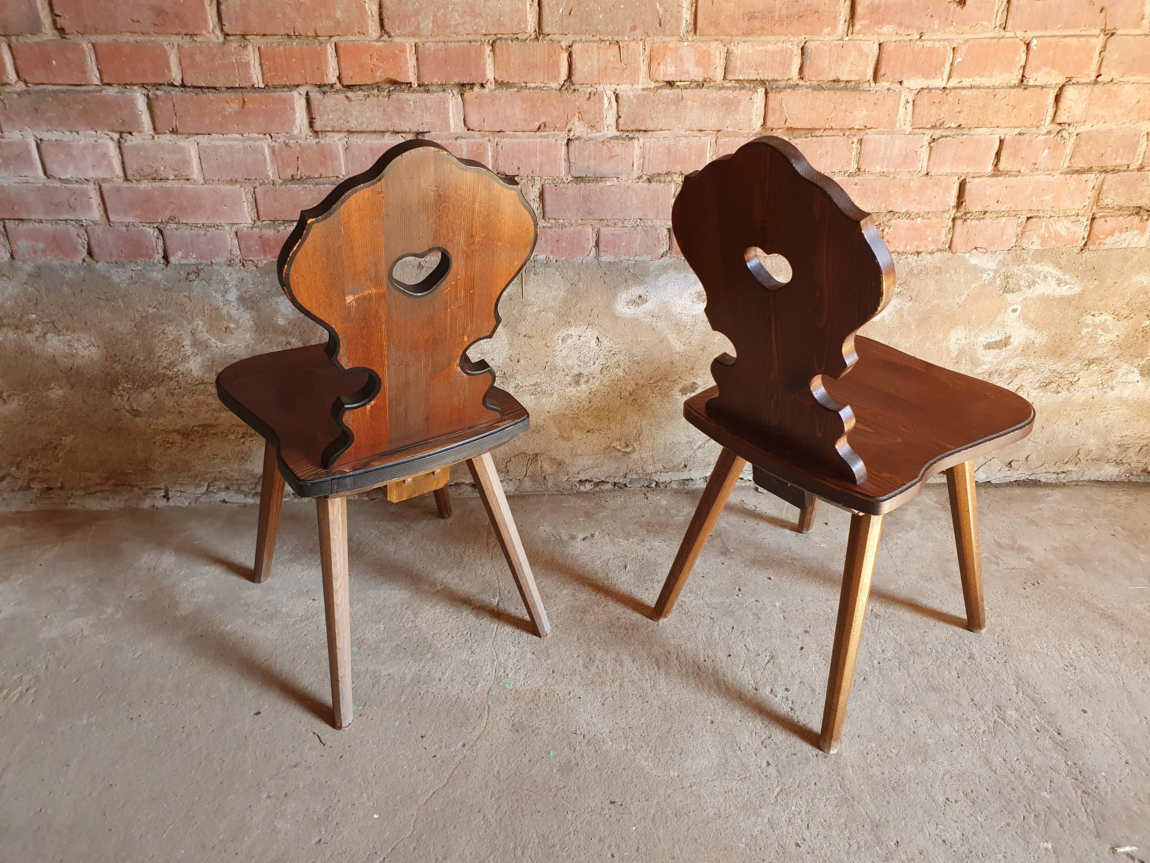 Pair of Alsatian brutalist chairs.