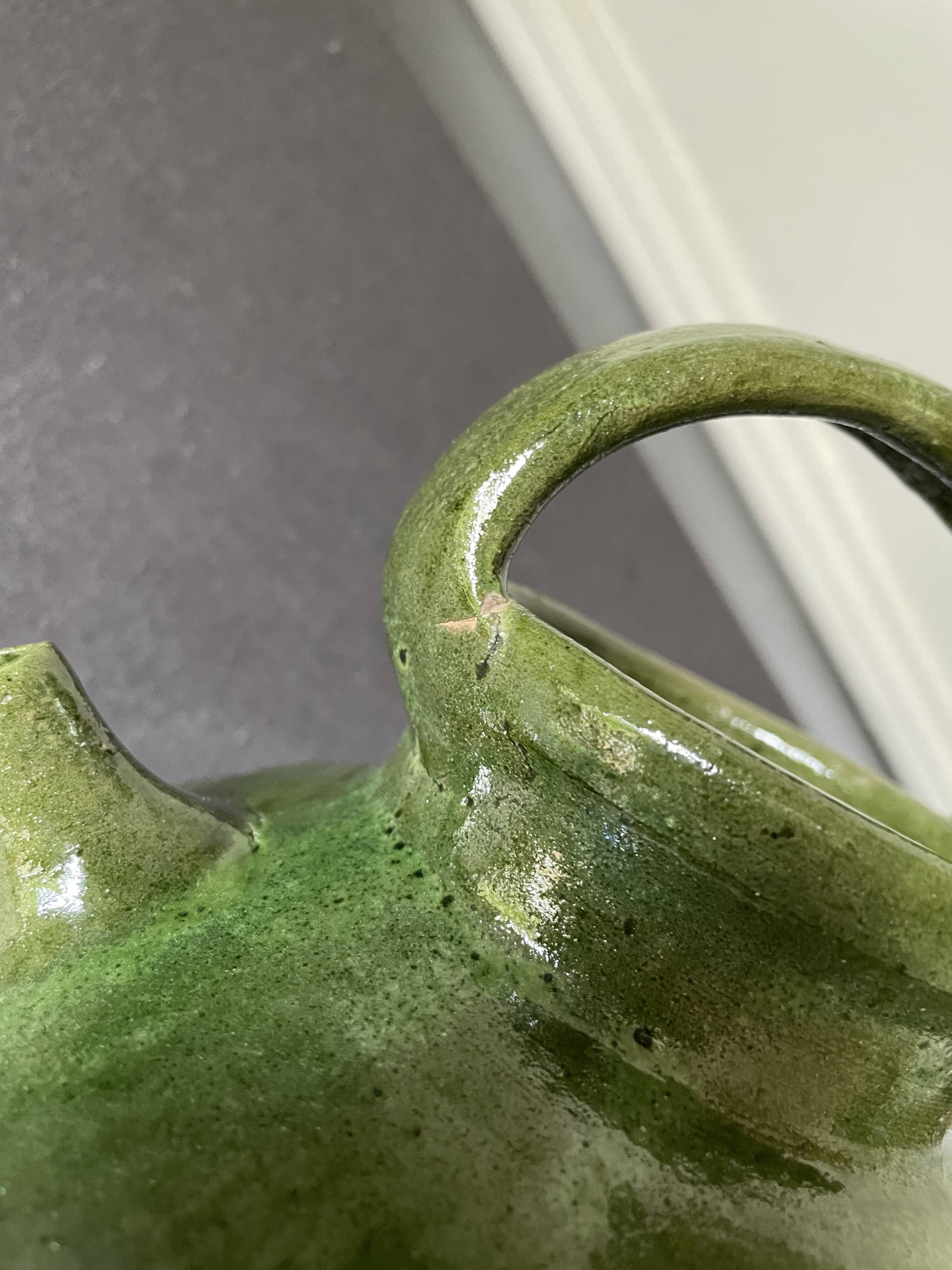 Green terracotta jar