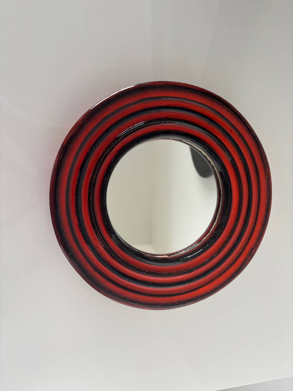 Vallauris ceramic mirror, signed