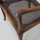 Classic English Armchair in Oak and Rattan