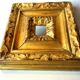 late 19th century square frame, small carved wood frame, gilded with gold leaf