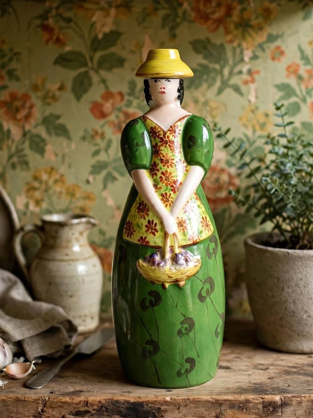 Antique porcelain bottle from Limoges in the style of Robj, 1920s-1930s.