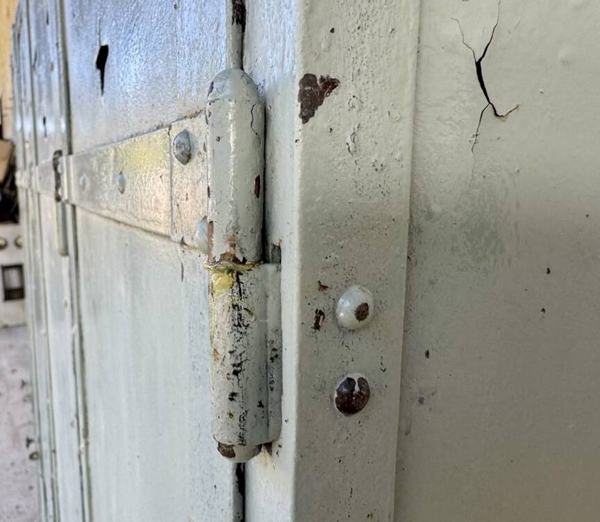 Old metal locker with 4 doors