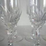 8 flûtes à champagne en cristal ciselé vintage