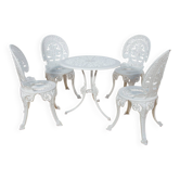 Ensemble de salle à manger de jardin en aluminium de style victorien, Royaume-Uni, années 1950