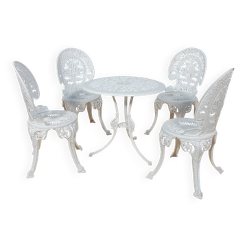Victorian-Style Aluminium Garden Dining Set, United Kingdom, 1950s