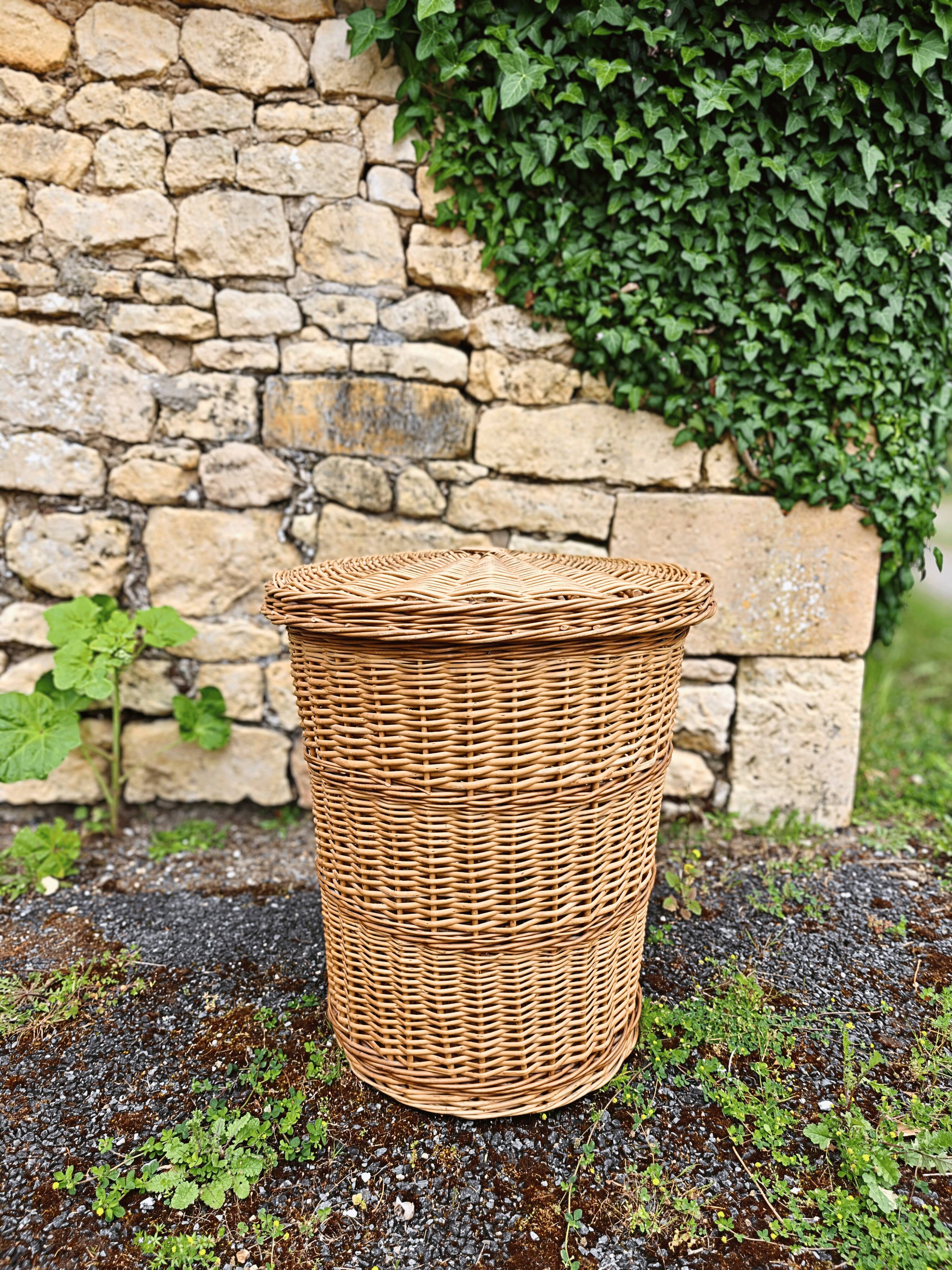 Large Wicker Basket with Lid