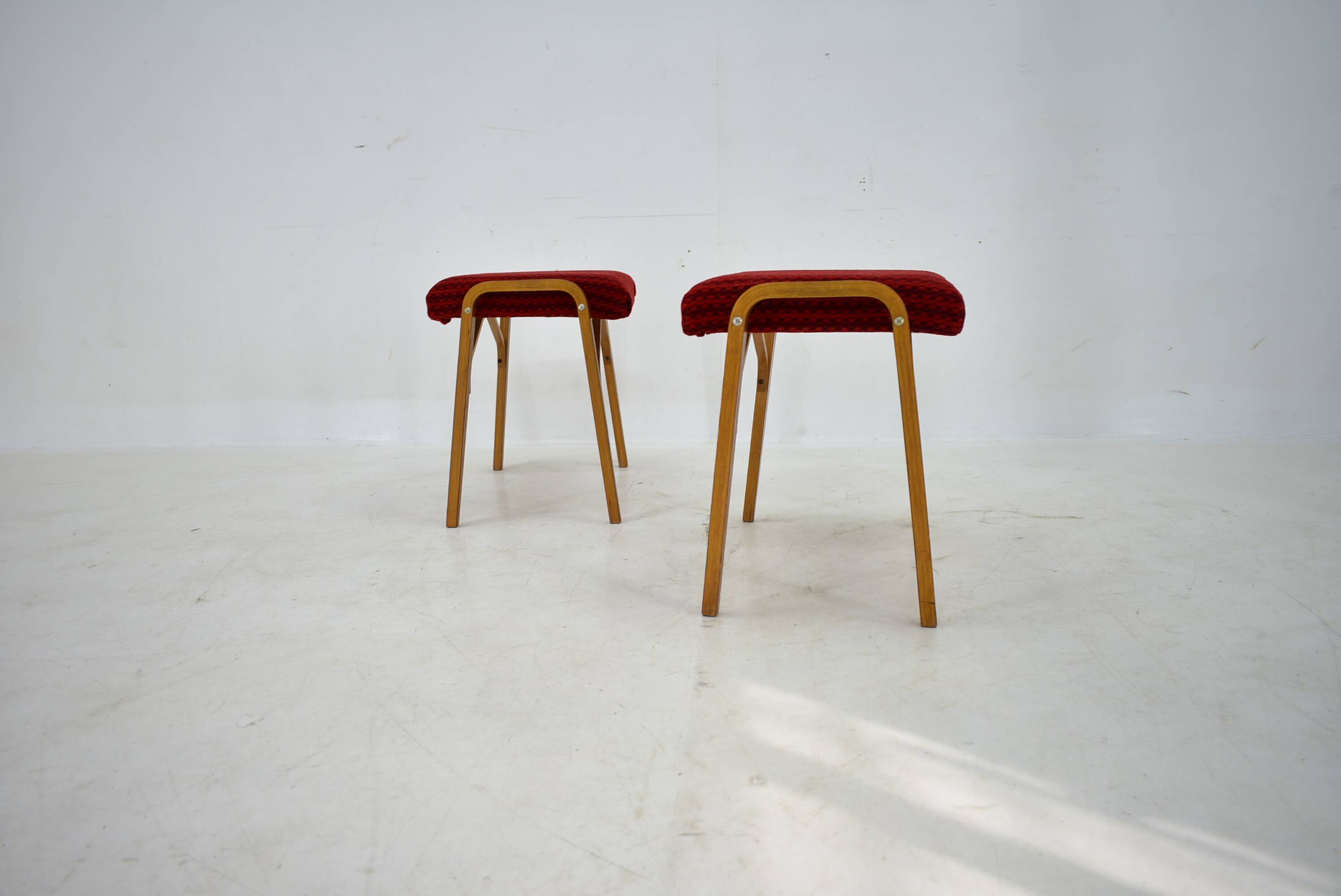 1960s Ludvik Volak beech stools by Drevopodnik Holesov, Czechoslovakia