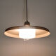 Copper milk glass & teak hanging lamp bent karlby for lyfa