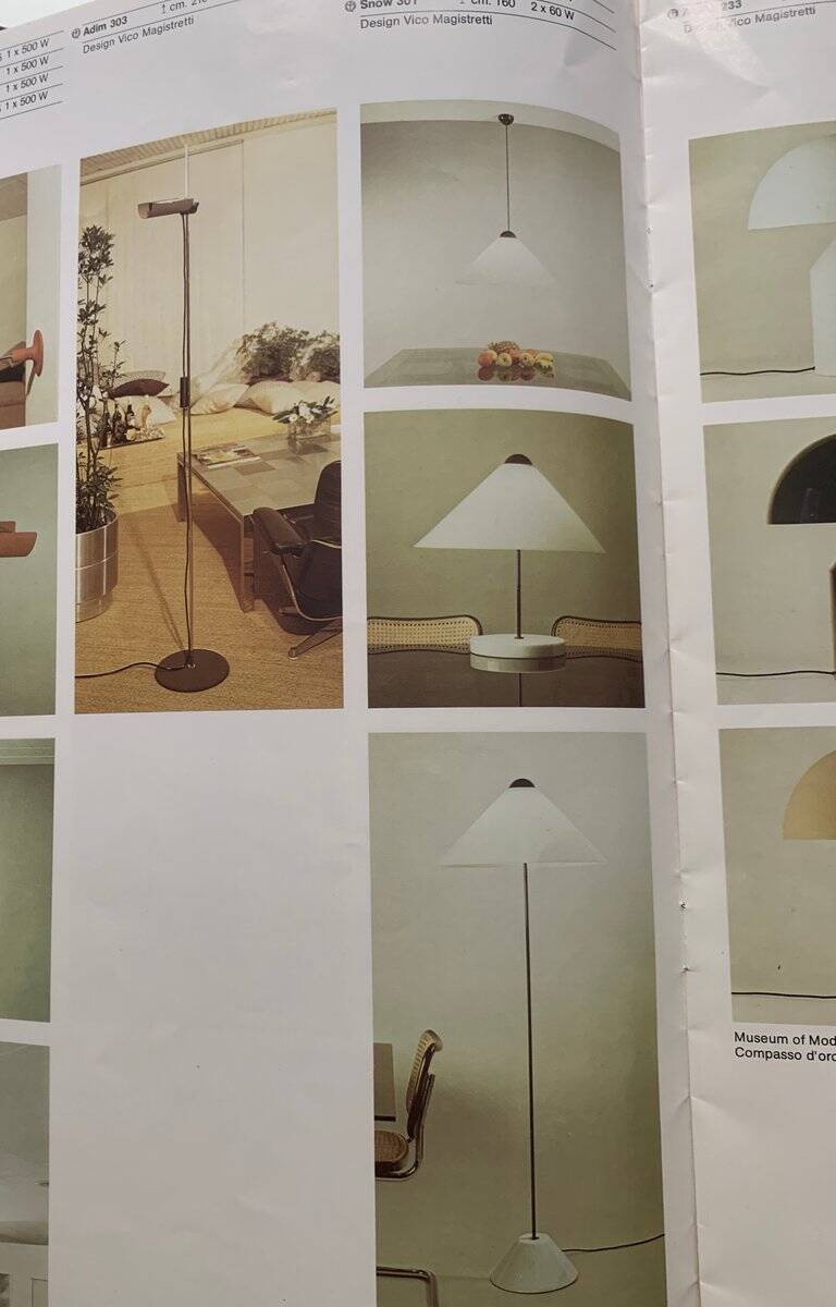 Mid-Century Snow floor lamp by Vico Magistretti for Oluce, 1970s