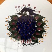 Mid-Century Danish wall plate with Crazy Bird design by Beth Breyen for Royal Copenhagen.