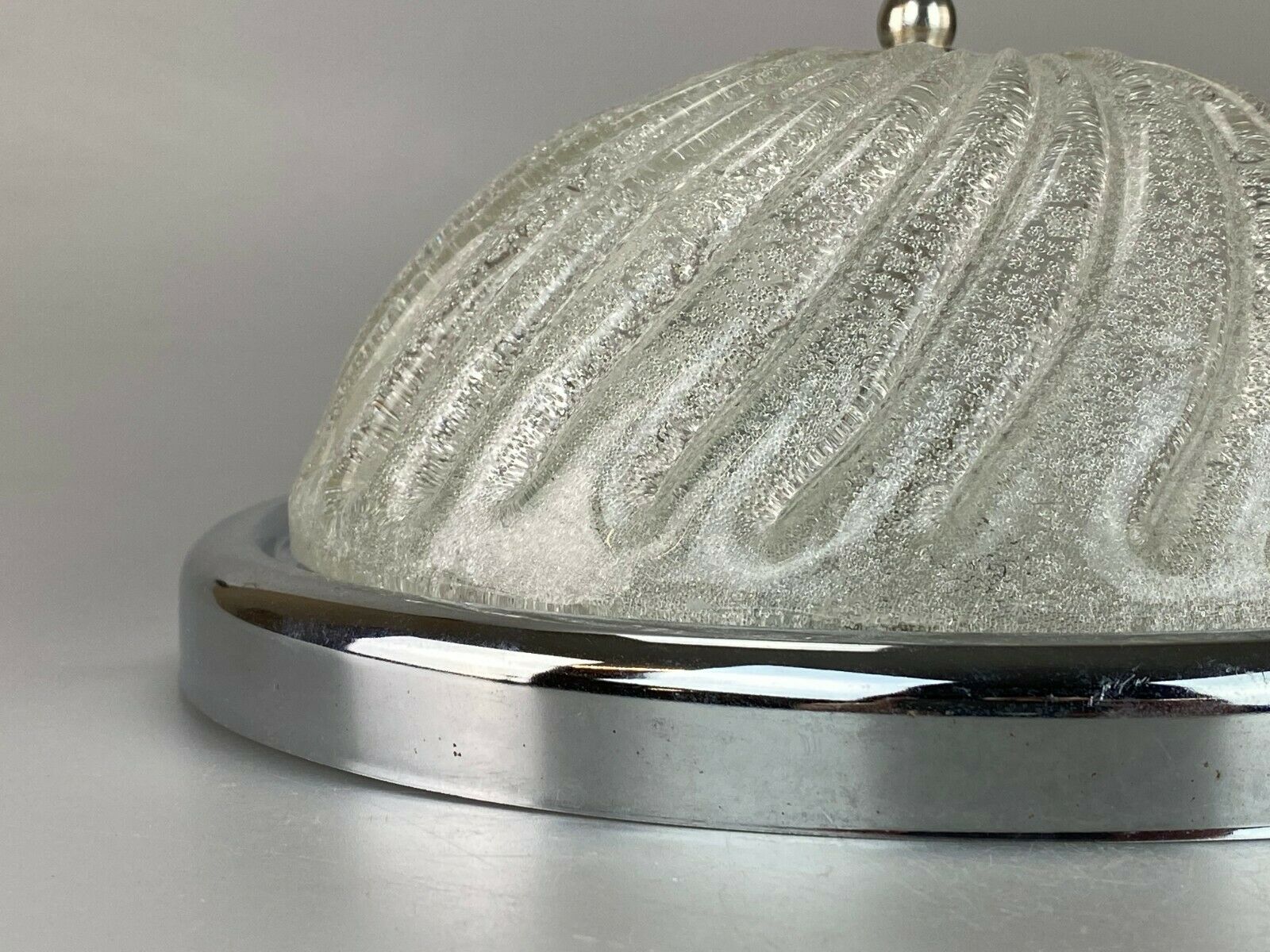 60s 70s Lamp Plafoniere Flush Mount Glass Space Age Design 60s