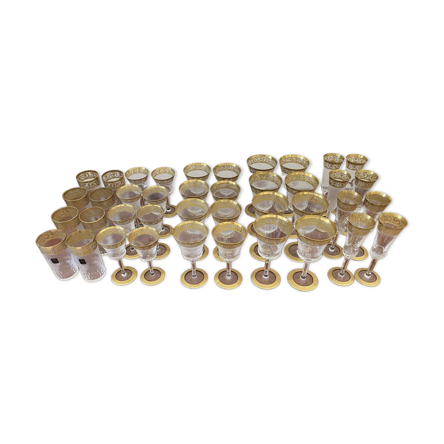 Crystal service from Saint Louis with 40 glasses - "Thistle" collection.