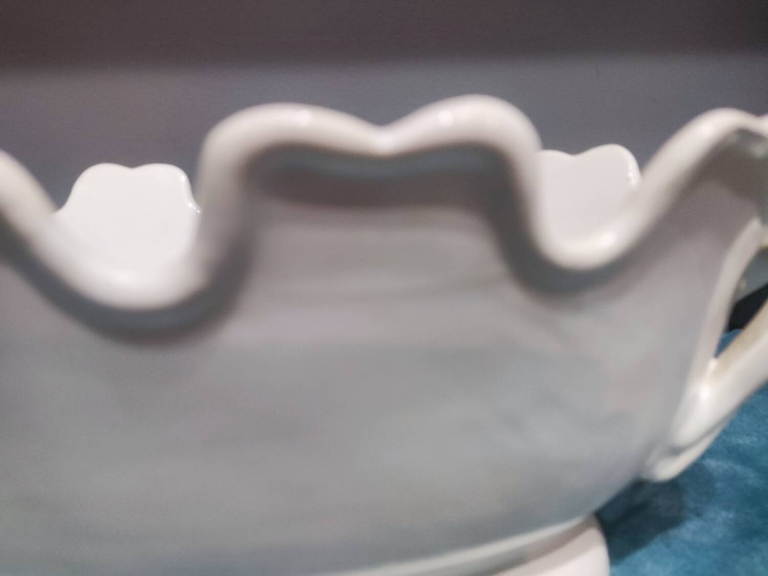 White earthenware glass cooler