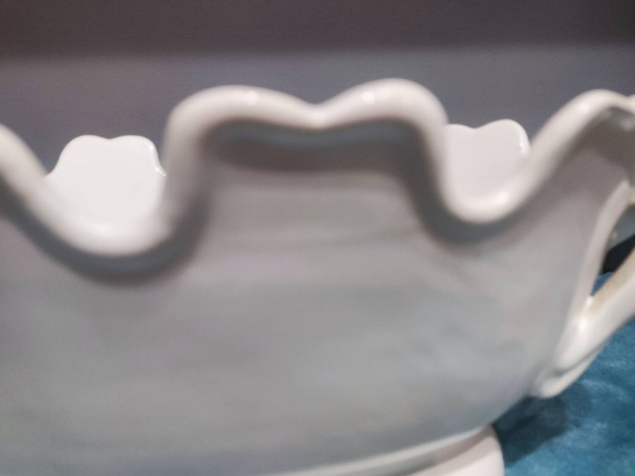 White earthenware glass cooler