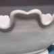 White earthenware glass cooler