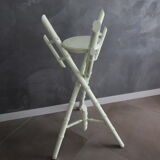 Tripod table in bamboo-style wood