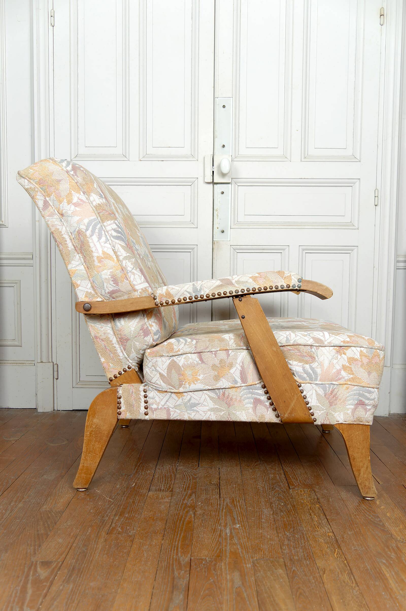 Paire d'Importants Fauteuils Réglables, Design Français, Circa 1950