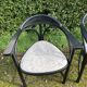 Pair of Thonet armchairs model 225 in stained black beech.