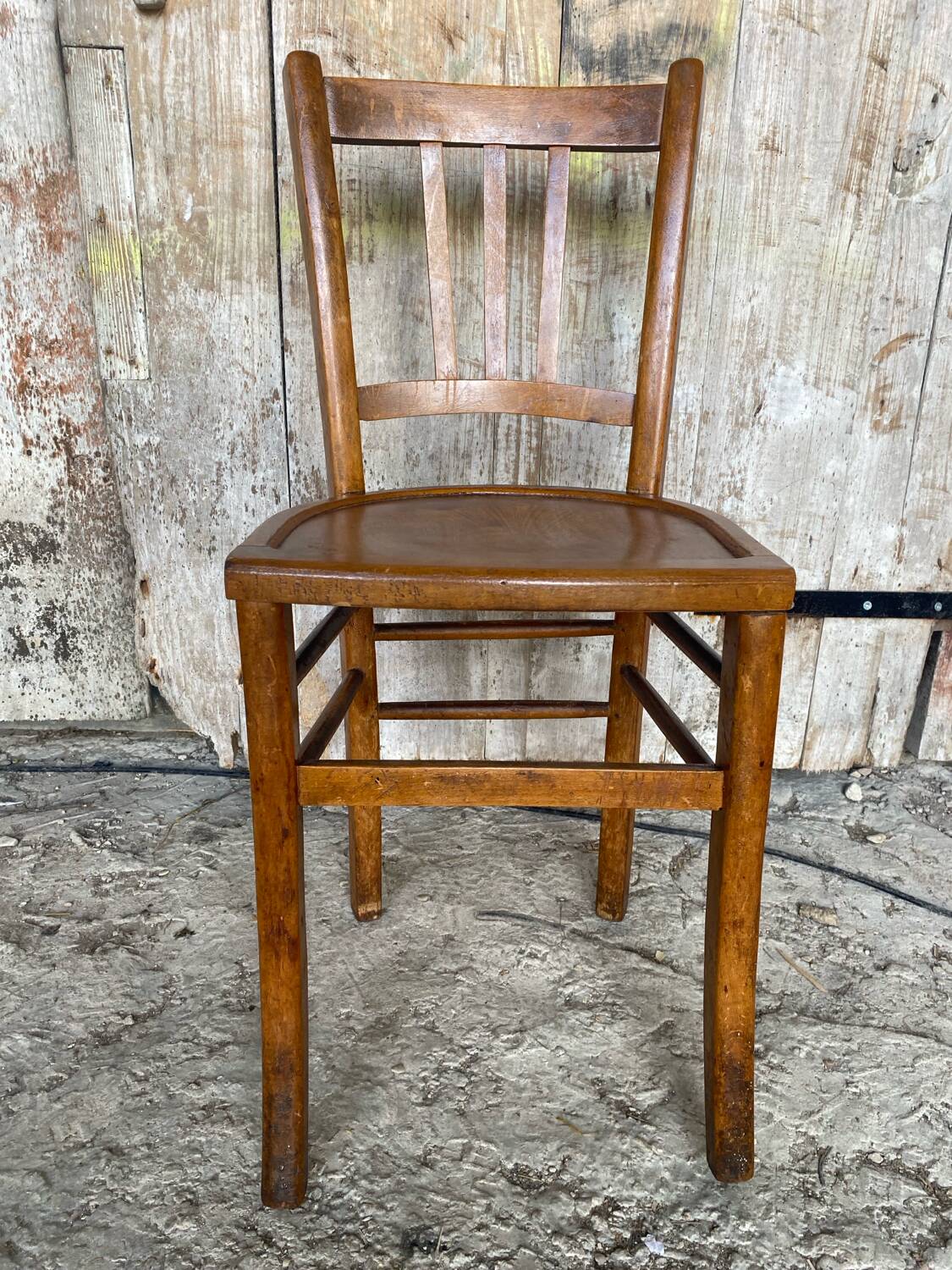 Vintage Luterma Bistro Chair Wood Thermoformed Seat #D801