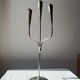 Vintage aluminium candlestick, brutalist style
