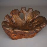 Sculptural Burl wood Low Lounge Chair. 1970s