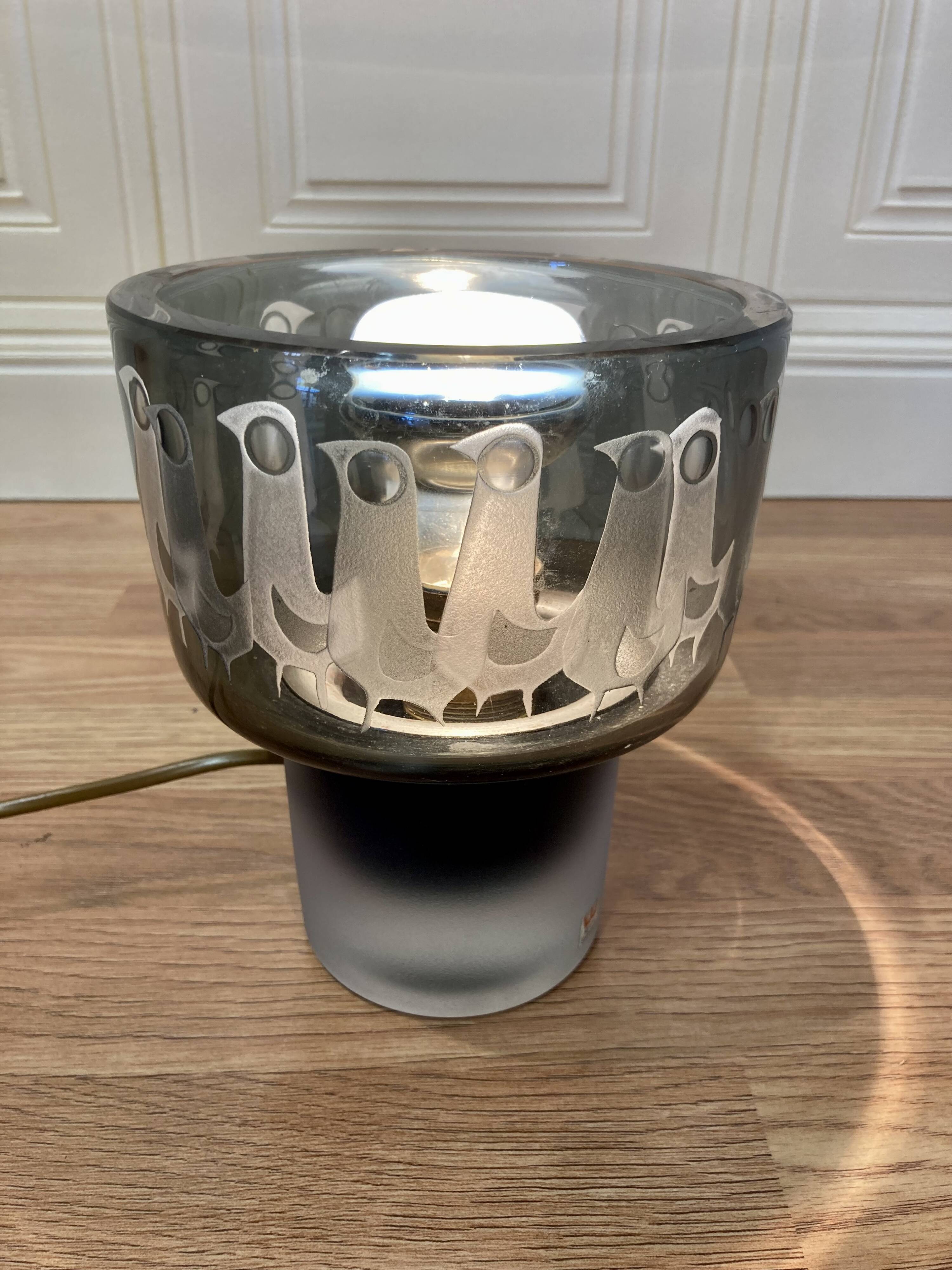 Large glass lamp "Scandinavian design 1950".