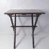ancienne table pliable en bois imitation bambou XIXème