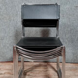 Series of 6 postmodern stackable chair chairs 1970